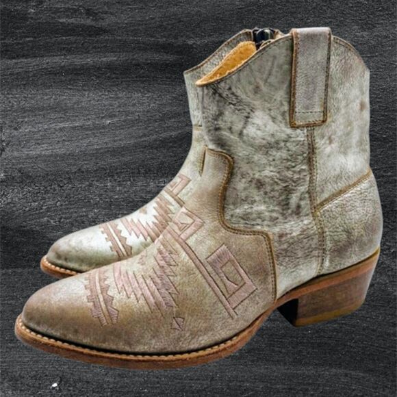 Matisse Remington Handmade Leather Distressed Women's Metallic Boots in 7.5M - Picture 6 of 10